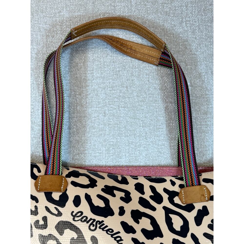 Consuela Women's Brown Bam Bam East West Tote Bag Leather Trim Designer Purse - Picture 13 of 16